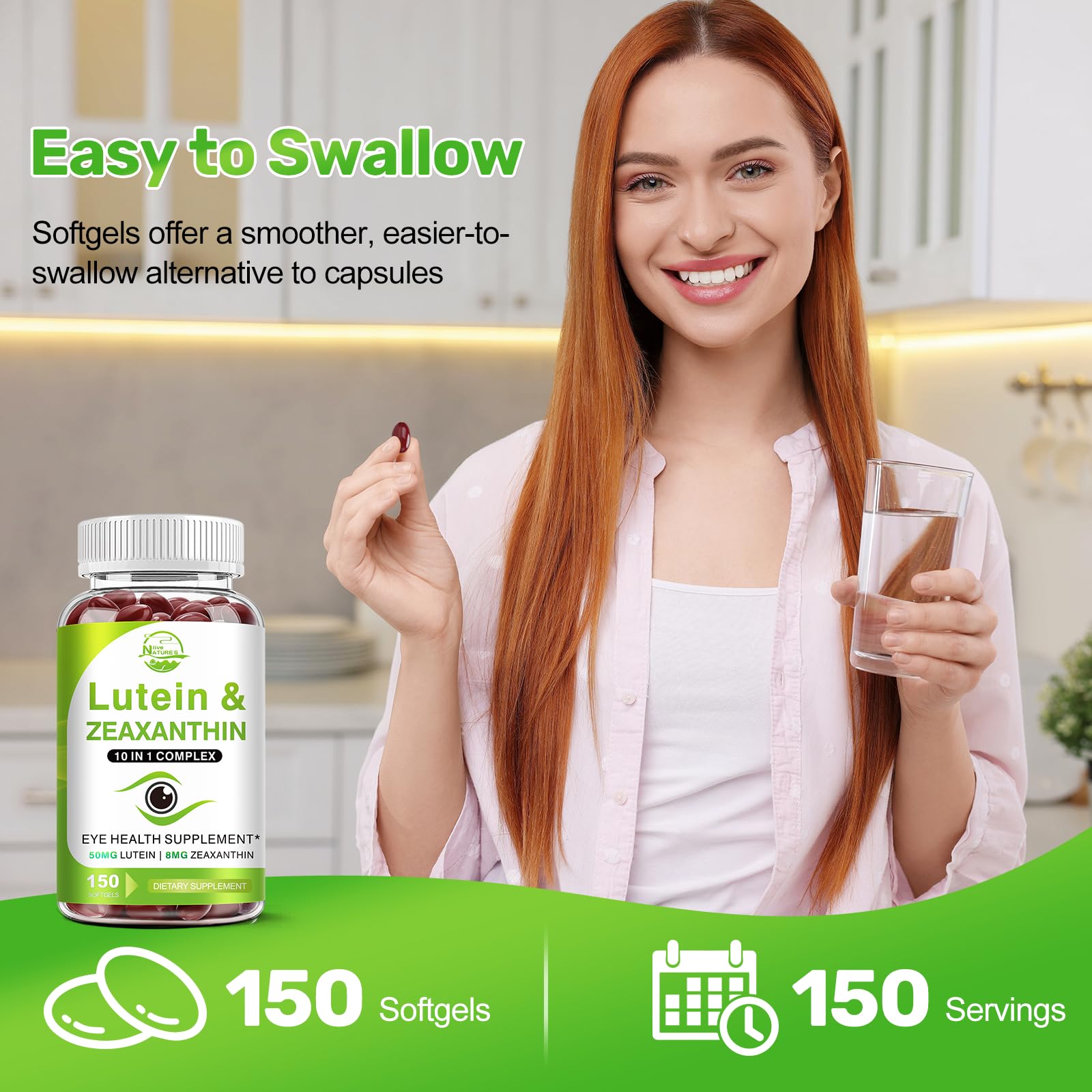 Lutein and Zeaxanthin Supplements, Eye Vitamin & Mineral Supplement, Multivitamin for Vision & Ocular Health with Omega-3, Protect and Enhance Your Eye
