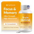 OPTINOURISH Brain Supplement for Memory and Focus, Nootropic for Adults, Fuel Brain Energy & Mental Clarity, Caffeine Free,Cognitive Support, Doctor-Formulated, Made in USA,cGMP,120 Caps OPTINOURISH Au supplements
