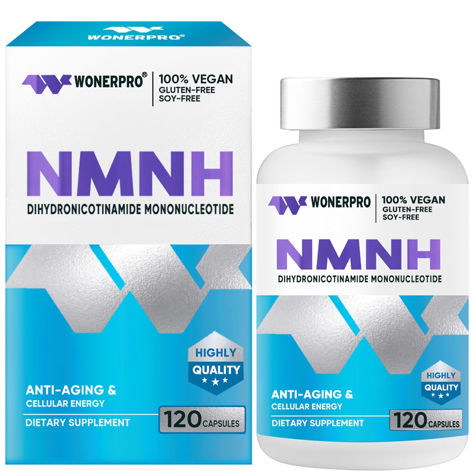 WONERPRO NMNH (NMN Supplement Alternative)，1000mg Per Serving NAD Supplement to Boost NAD+ Levels as We Age, for Anti Aging, Energy, Focus - 120 Capsule WONERPRO Au supplements
