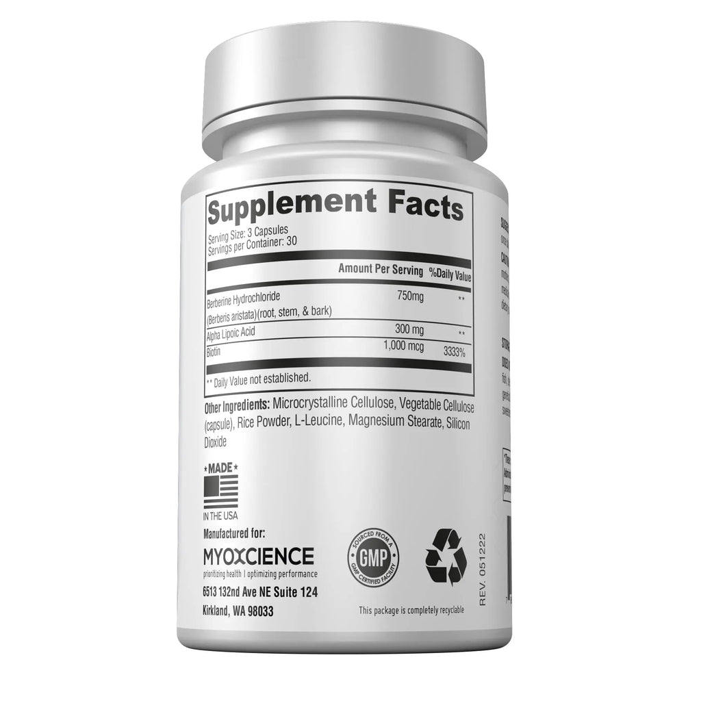 MYOXCIENCE Berberine Fasting Accelerator: Berberine HCL with ALA (Alpha Lipoic Acid) MYOXCIENCE Au supplements