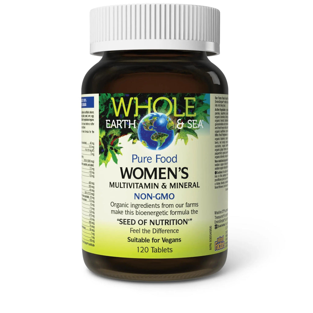 Natural Factors Whole Earth & Sea Women's Multivitamin & Mineral, Whole Food Supplement, Vegan, 120 Tablets Natural Factors Au supplements