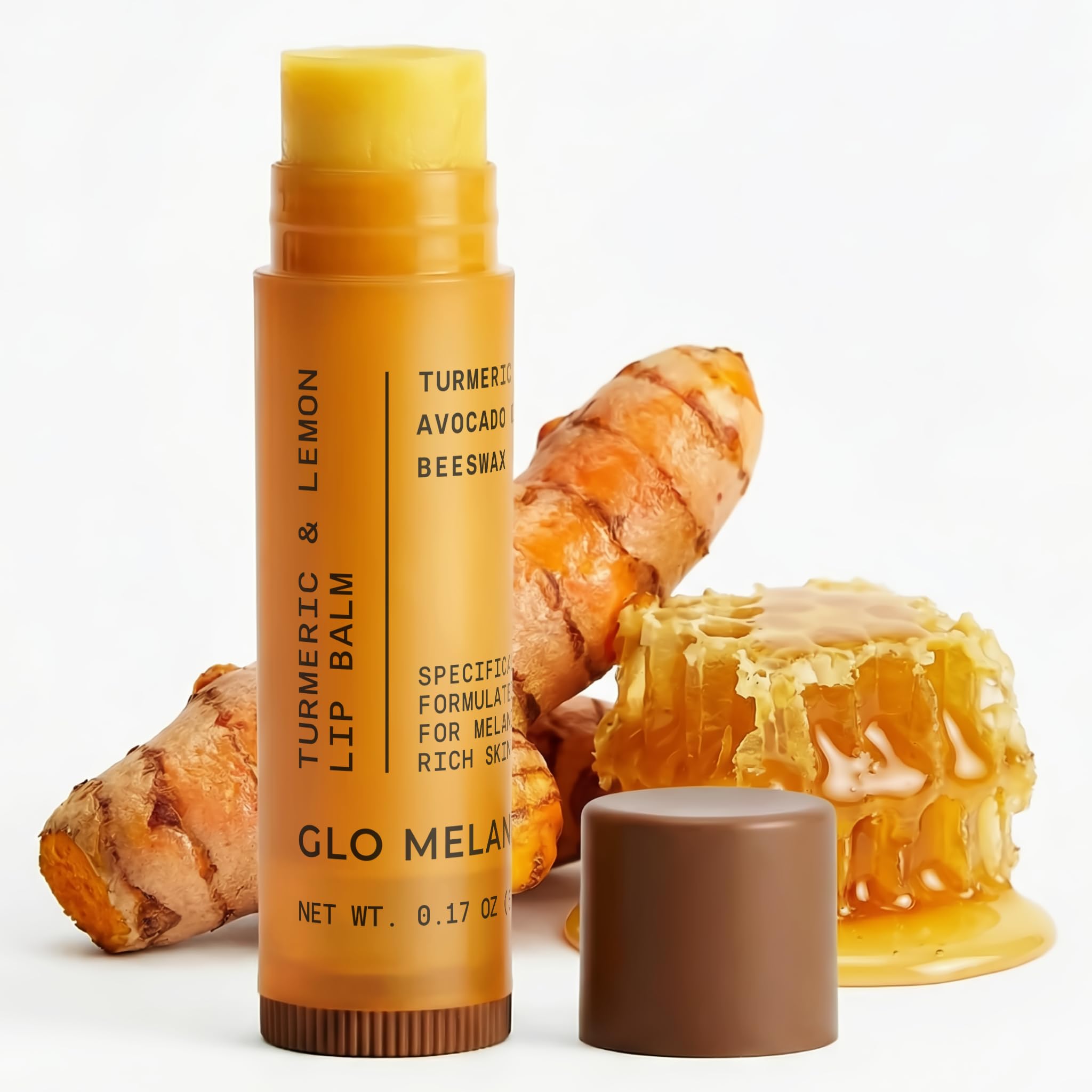 Glo Melanin All Natural Lemon and Turmeric Lip Balm - Natural Lip Balm Illuminate Your Smile