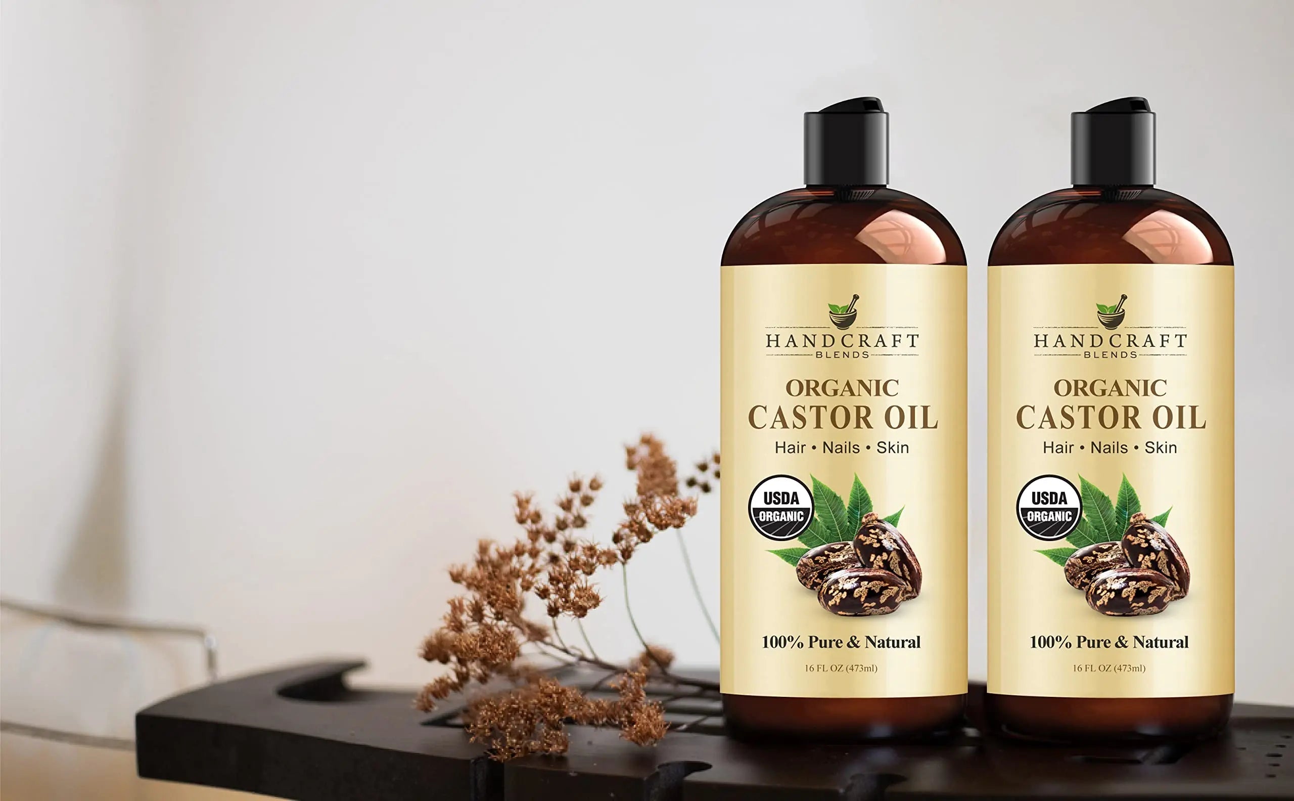 Handcraft Blends Organic Castor Oil for Hair Growth, Eyelashes and Eyebrows - 100% Pure Handcraft Blends Au supplements