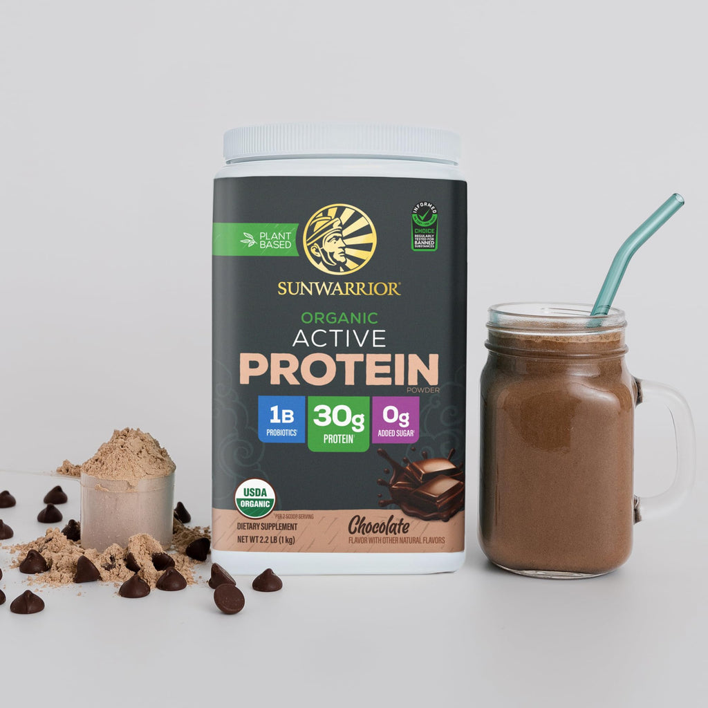 Sunwarrior Organic Plant Based Protein Powder | Vegan Organic Protein Powder with BCAA Amino Acids Plus Recovery Minerals & Botanicals | Non-GMO Soy Dairy & Gluten Free