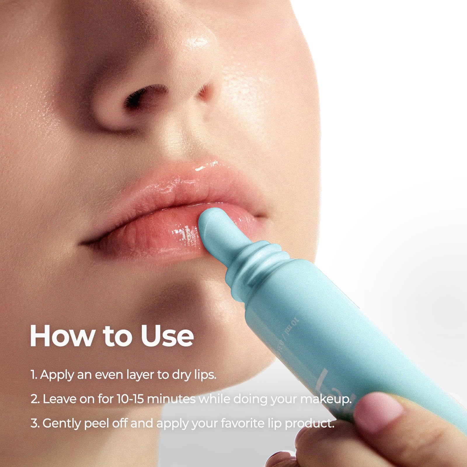 Laka Soothing Prep Lip Mask, Cooling Peel Off Korean Lip Mask, Gentle Exfoliator for Lips