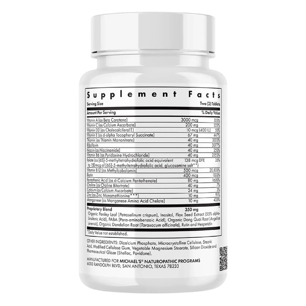 Michael's Health Naturopathic Programs Teen Girls Multivitamin - 60 Vegetarian Tablets - with B Complex Vitamins & Female Herbal Blend MICHAEL'S Au supplements