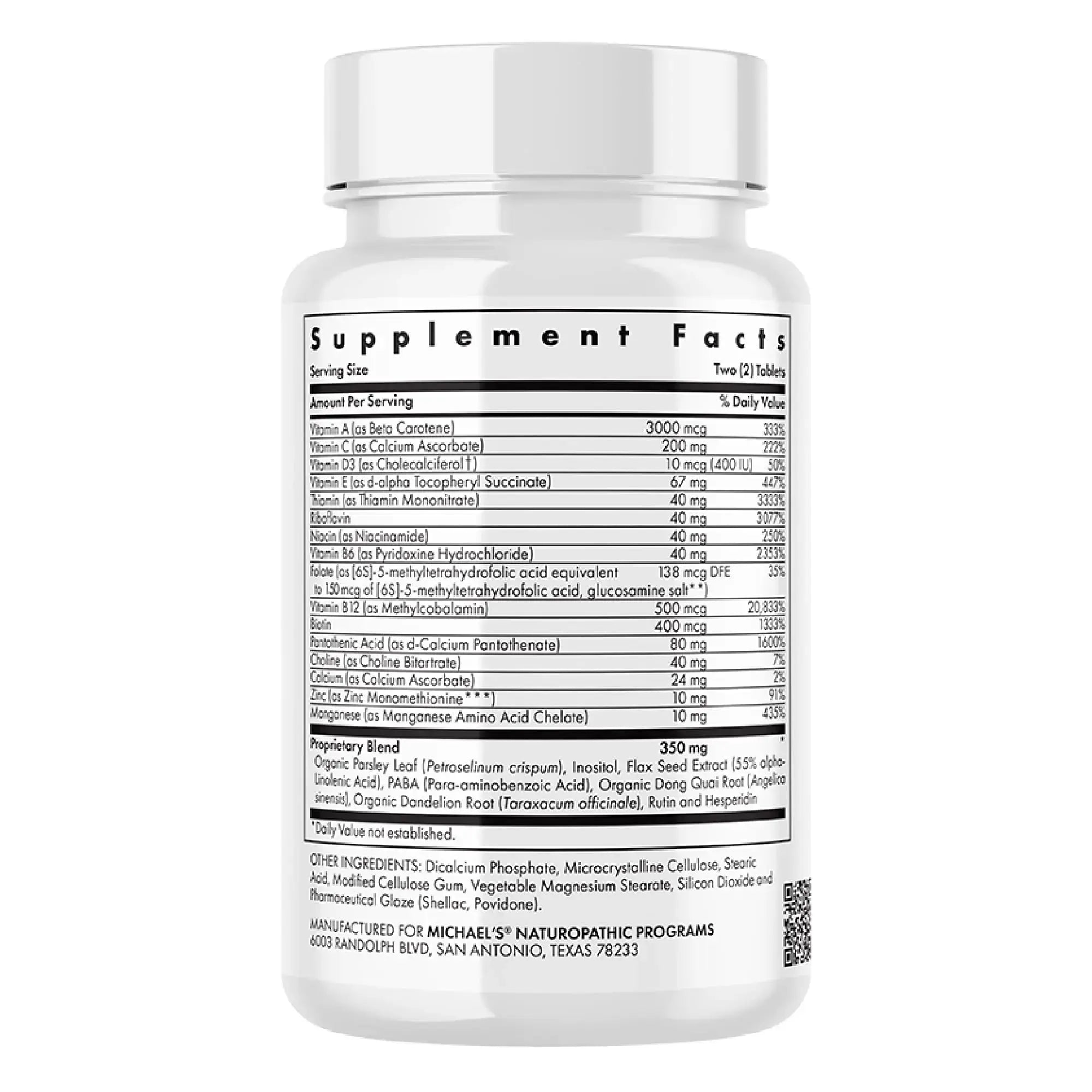 Michael's Health Naturopathic Programs Teen Girls Multivitamin - 60 Vegetarian Tablets - with B Complex Vitamins & Female Herbal Blend MICHAEL'S Au supplements