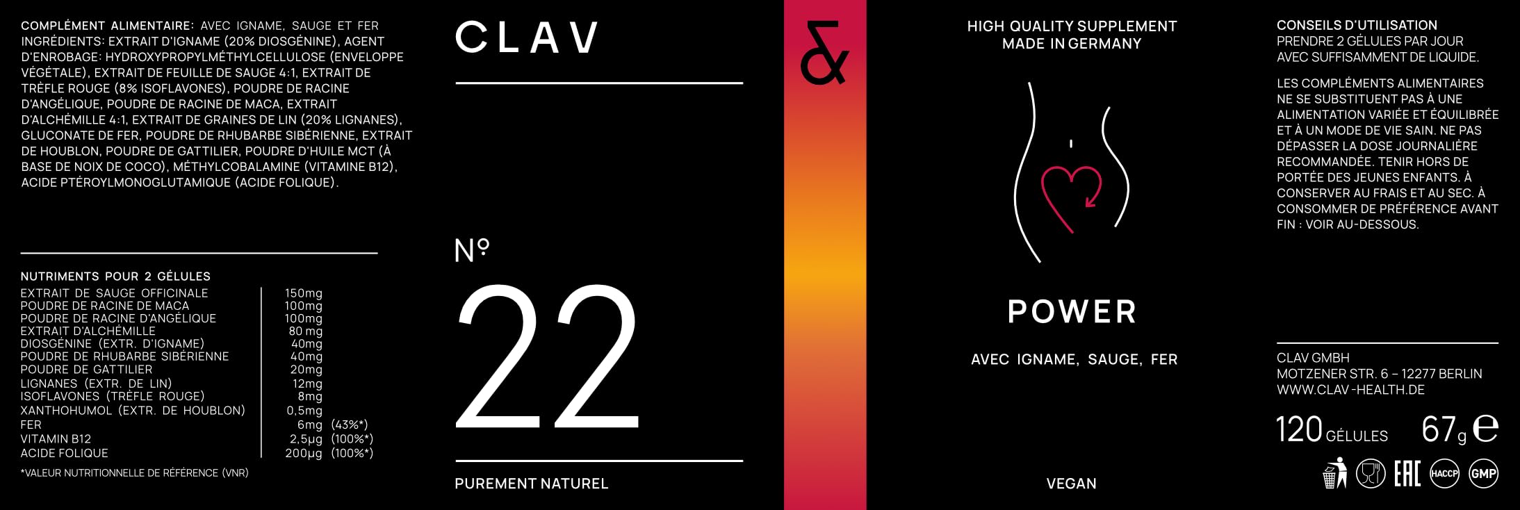 CLAV® Natural Hormone Balance for Women - PMS Relief with Siberian Rhubarb, Wild Yam & Vitex Berry - Vegan Menstrual Regulator Supplement - 120 Capsules CLAV Au supplements