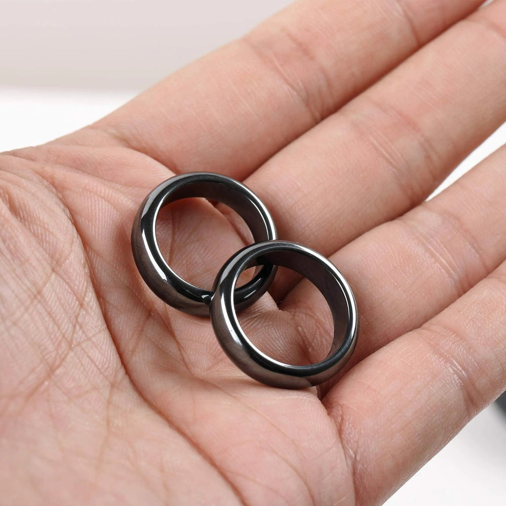 2PCS Genuine Hematite Ring for Women Men Unisex, Black Hematite Stone Ring Anxiety Balance Yhluck Au supplements