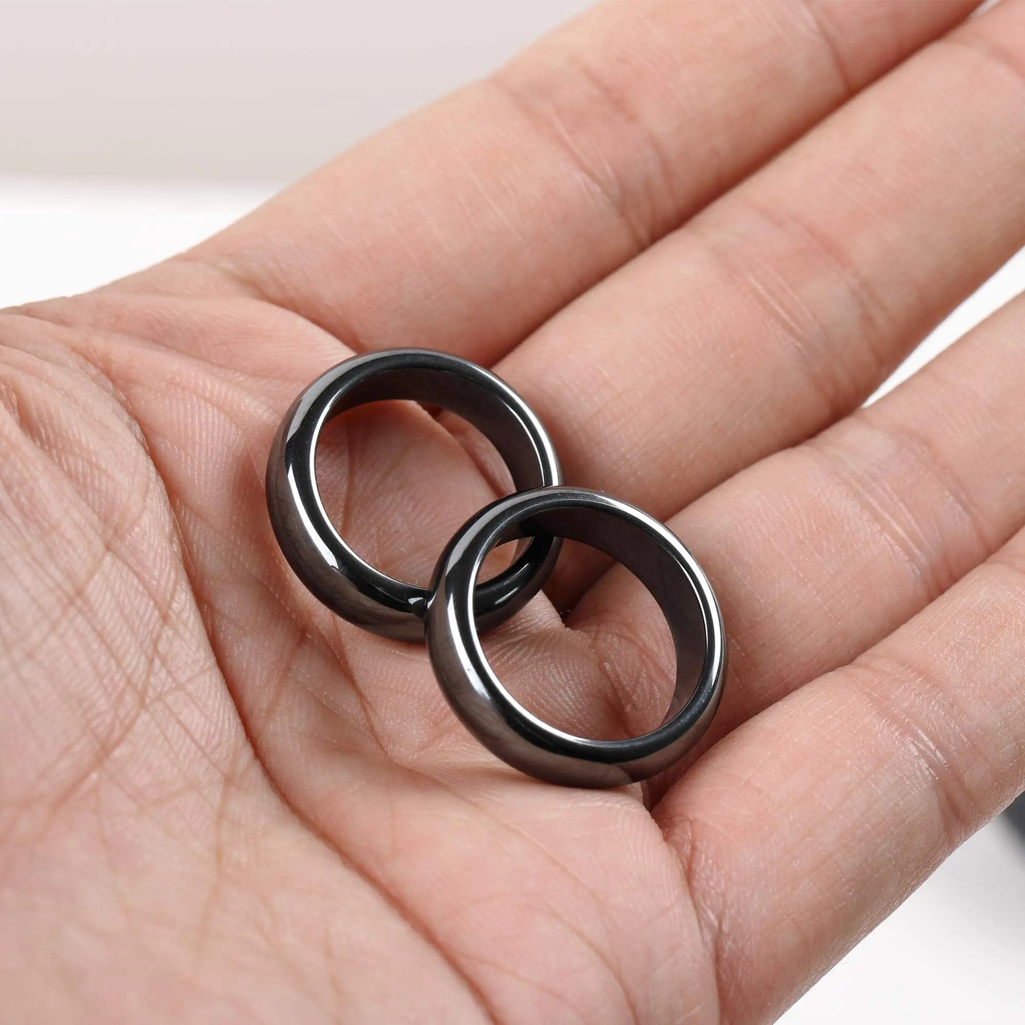2PCS Genuine Hematite Ring for Women Men Unisex, Black Hematite Stone Ring Anxiety Balance Yhluck Au supplements