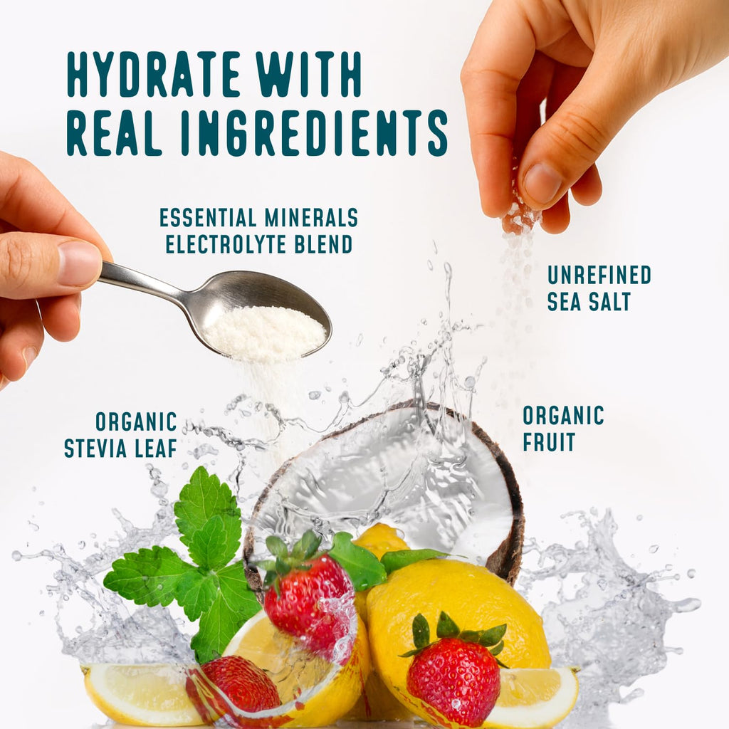 FlavCity Electrolytes Powder Packets - 28 Hydration Packets, Variety Pack - No Added Sugar - Hydration Powder with Real Fruit & Unrefined Sea Salt