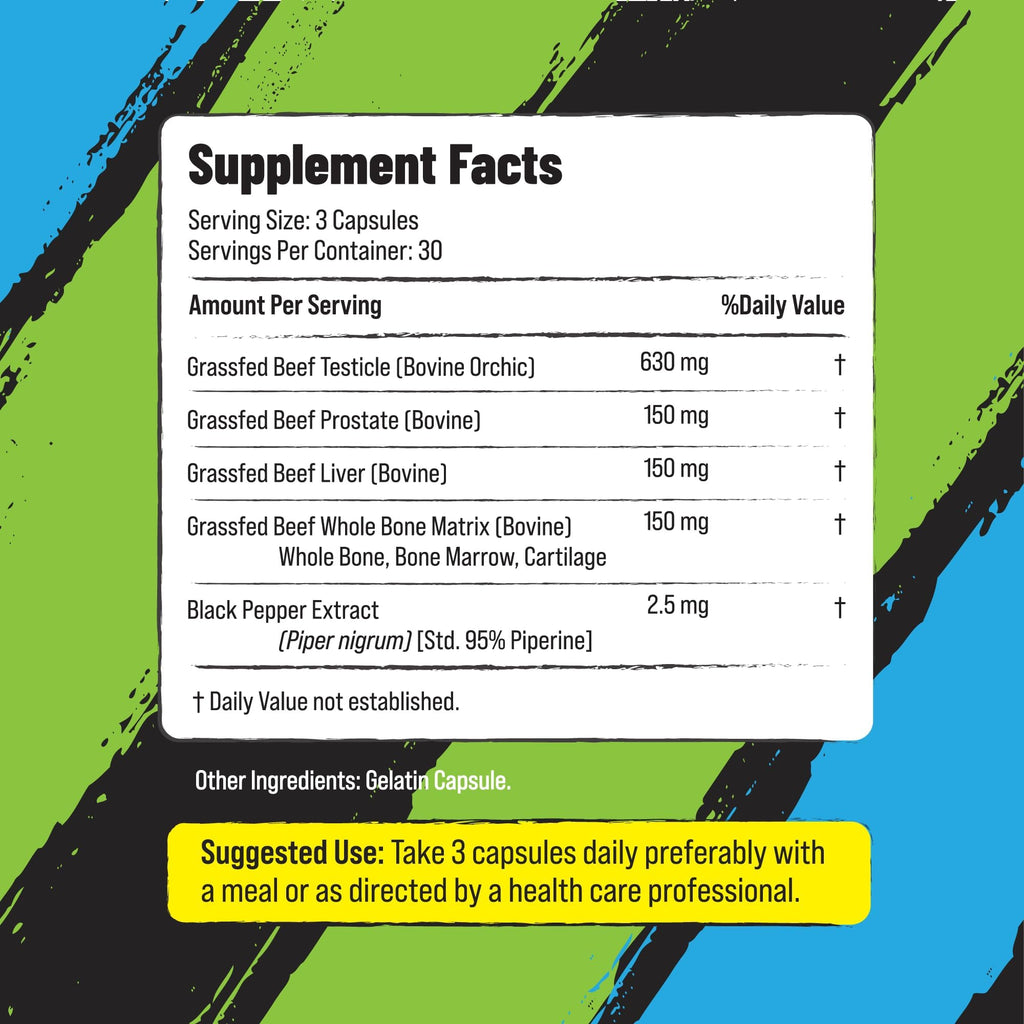 Grass Fed Beef Organ Supplement for Men - Male Optimization Pills - 6 Vital Beef Organs to Drive Prostate Health & Peak Performance, Made in USA, 90 Capsules (2 Pack) PRIMAL FURY Au supplements