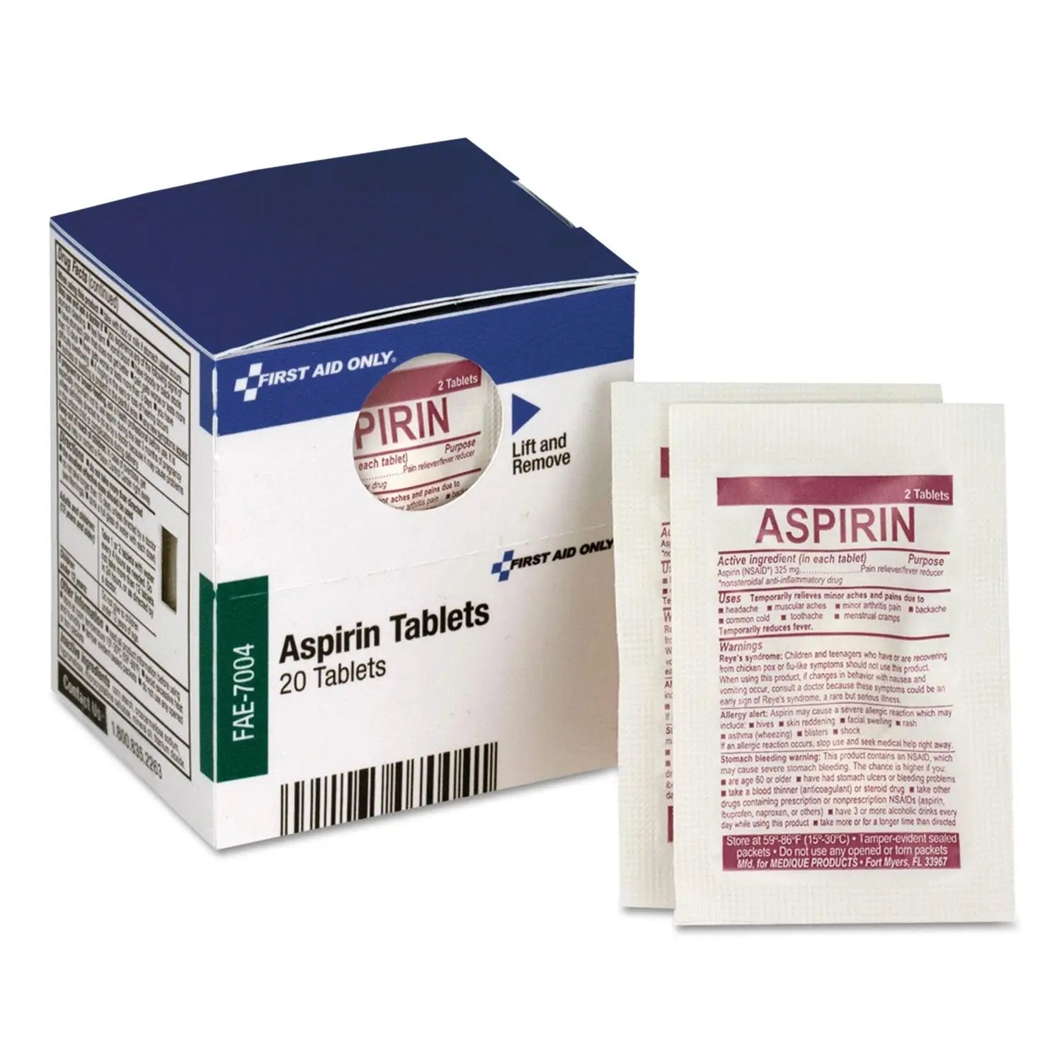 First Aid Only SmartCompliance Aspirin Refill, 2/Packet, 10 Packets/Box First Aid Only Au supplements
