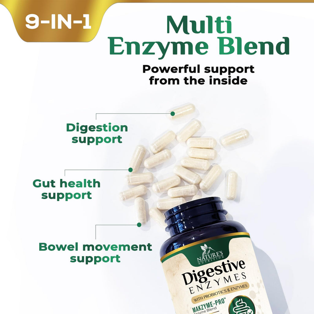 Digestive Enzymes - Super Digestive Multi Enzyme Complex for Bloating & Gut Health Support with Bromelain, Papain, Probiotics & Prebiotics - Digestion Health