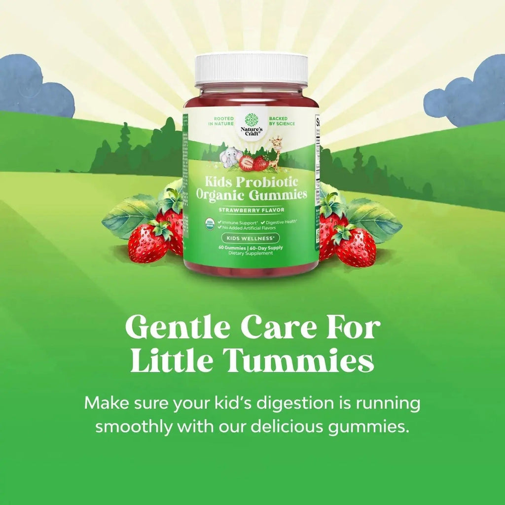 Natures Craft USDA Organic Probiotic Gummies for Kids - Vegan Non-GMO Kids Probiotic Gummy Vitamin for Immunity and Digestive Health Natures Craft Au supplements