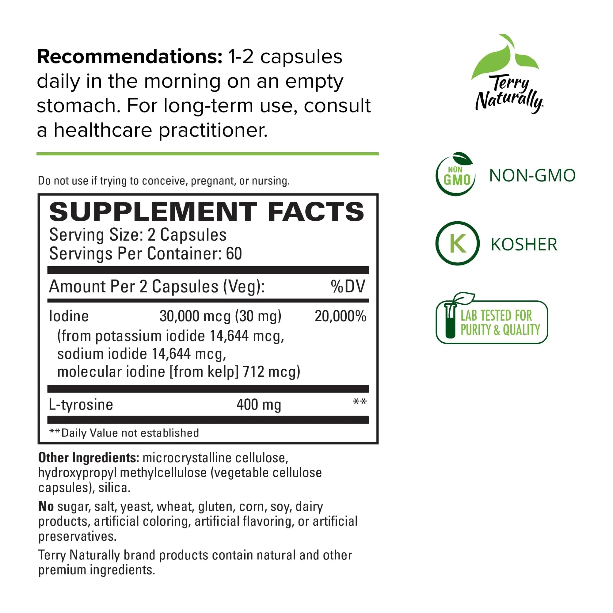 Terry Naturally Thyroid Care - 120 Capsules - Complete Metabolic Function - with Iodine Terry Naturally Au supplements