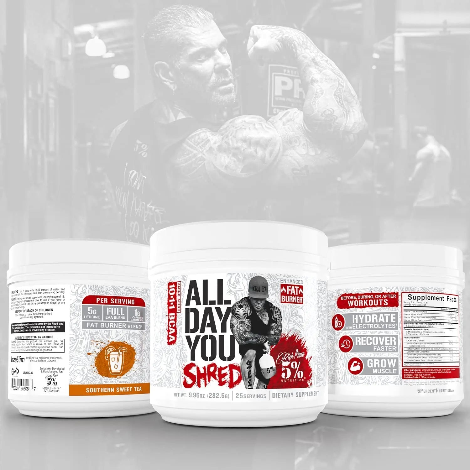 5% Nutrition Rich Piana AllDayYou Shred BCAA Powder | Amino Acid Supplement 5% Nutrition Au supplements