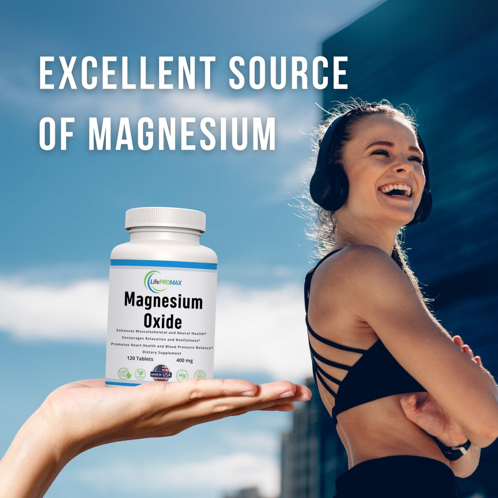 Magnesium 400mg [High Potency] Supplement – Magnesium Oxide for Immune Support, Muscle Recovery, Leg Cramps and Relaxation 120 Tablets LifePROMAX Au supplements
