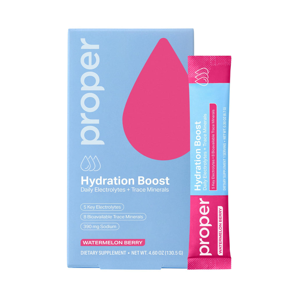 Proper Hydration Sticks – Electrolyte Powder Drink Mix Packets with Trace Minerals for Rapid Hydration – Naturally Flavored – No Artificial Sweeteners