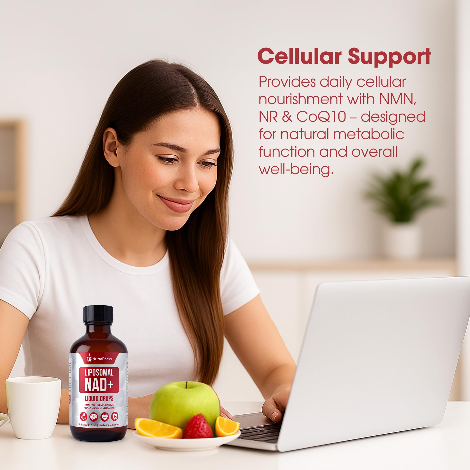NutraPeaks NAD+ Supplement Liquid - NAD+ Supplement 1000mg, NAD+ Nicotinamide Riboside Resveratrol Supplements with PQQ, NAD+ Berry Flavor Sticks for Anti-Aging, Energy, Focus NutraPeaks Au supplements