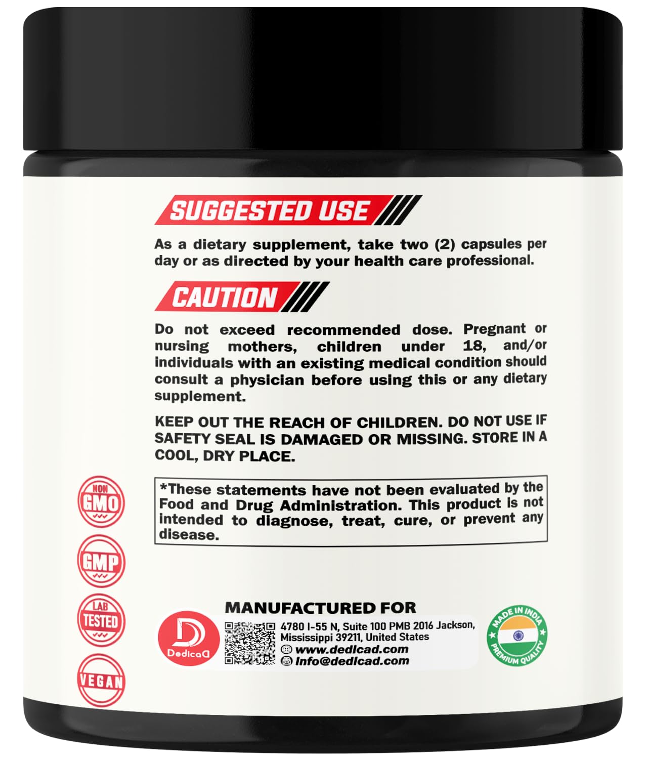 DEDICAD 9in1 Cortisol Supplement - Ashwagandha and Magnesium Glycinate and Chelate - Brain Health & Restful Night & Mood Balance - 90 Capsules Supply 45 Days DEDICAD Au supplements