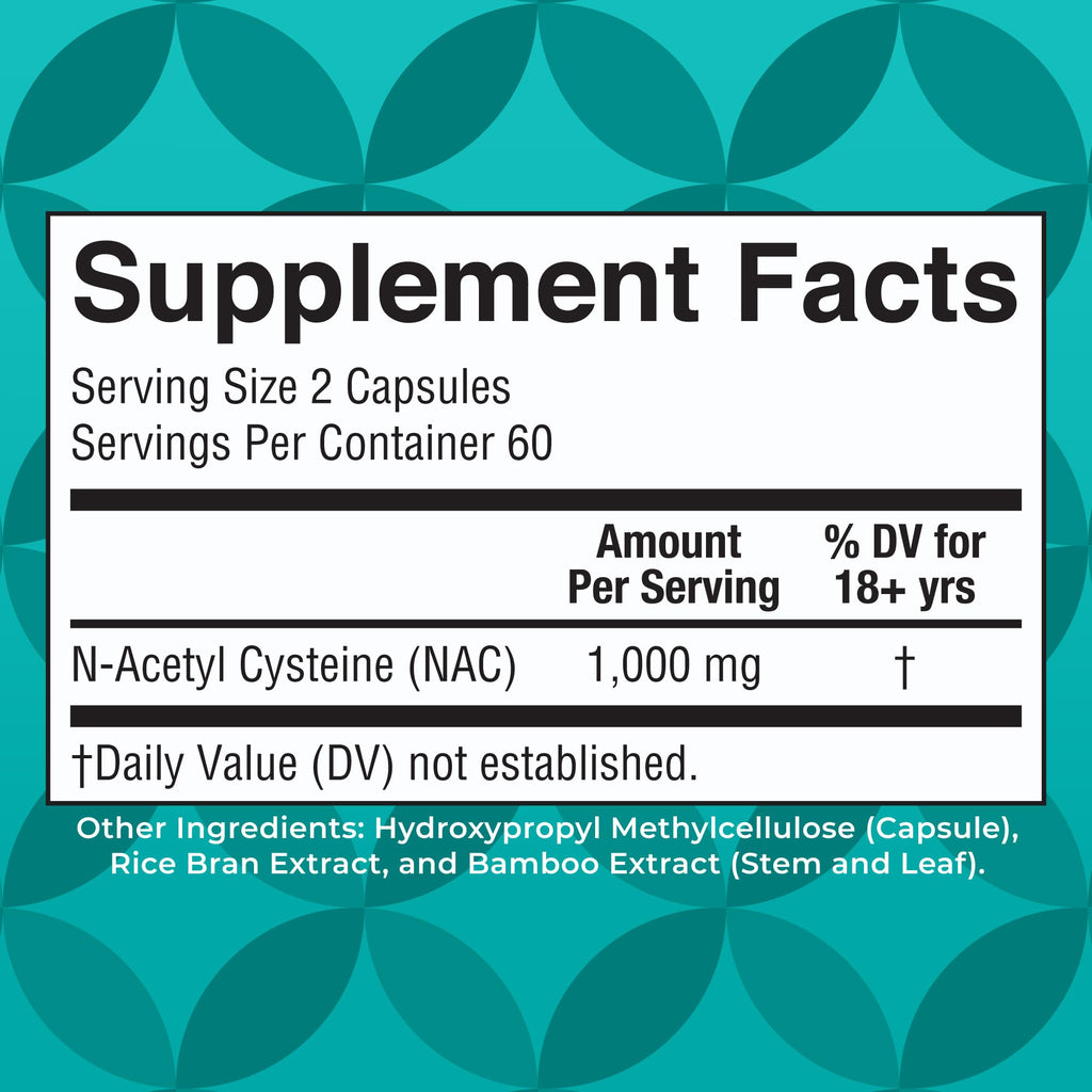 MARYRUTH'S Organics NAC Supplement N-Acetyl Cysteine | 2 Month Supply | NAC 1000mg per Serving | Vegan Capsules | Gluthamine Precursor | Amino Acid