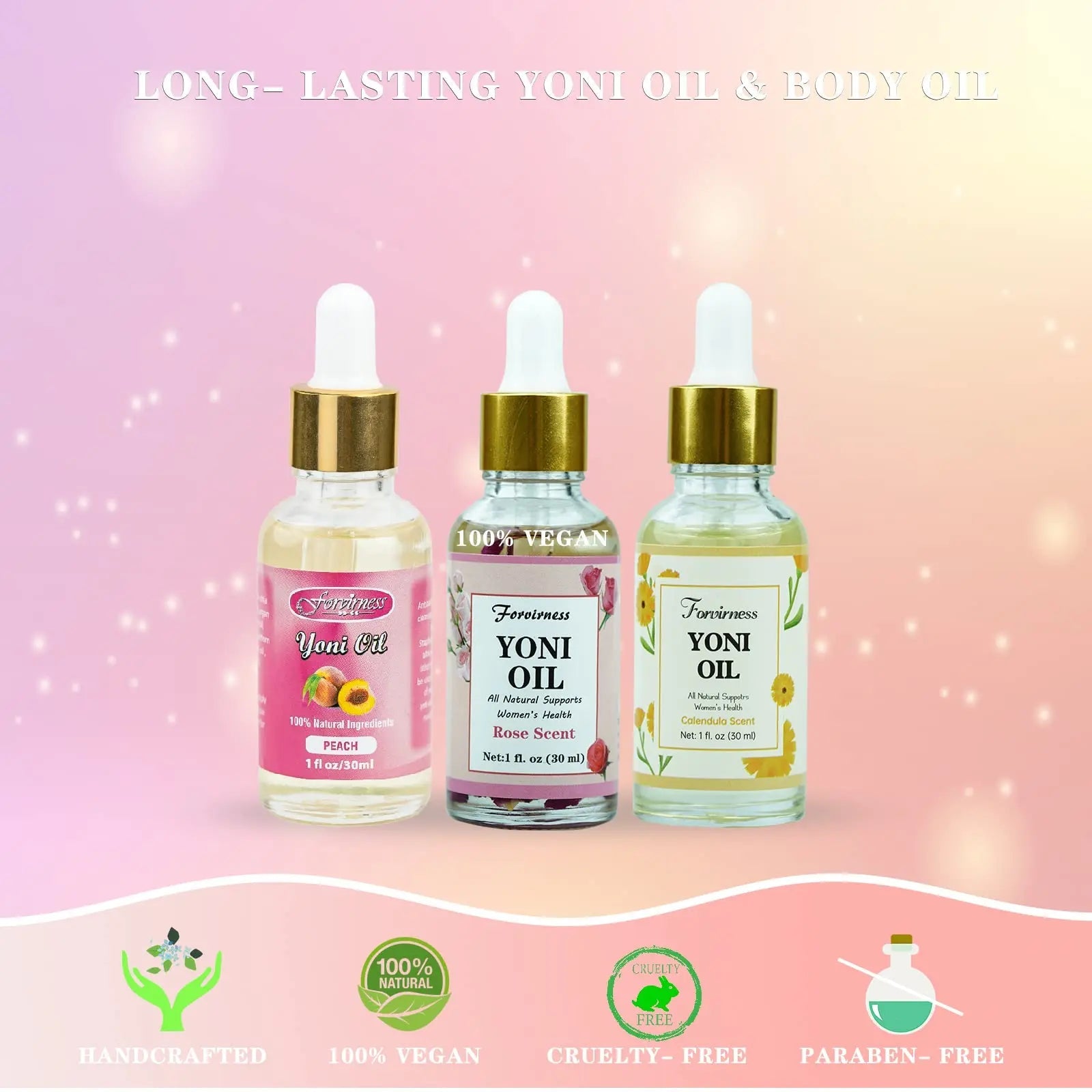 3 Packs Natural Yoni Oil Feminine Wash Ph Balanced for Women, Eliminates Vaginal Odor forvirness Au supplements