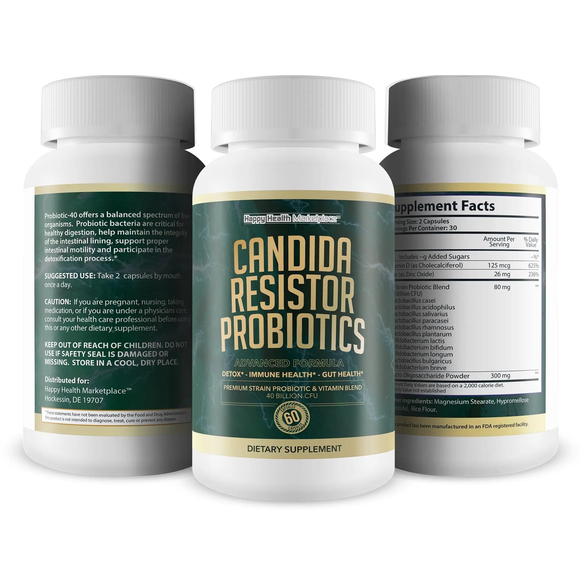 Candida Resistor Probiotics - Our Best Candida Support Capsules - Our Pills for Candida Happy Health Marketplace Au supplements