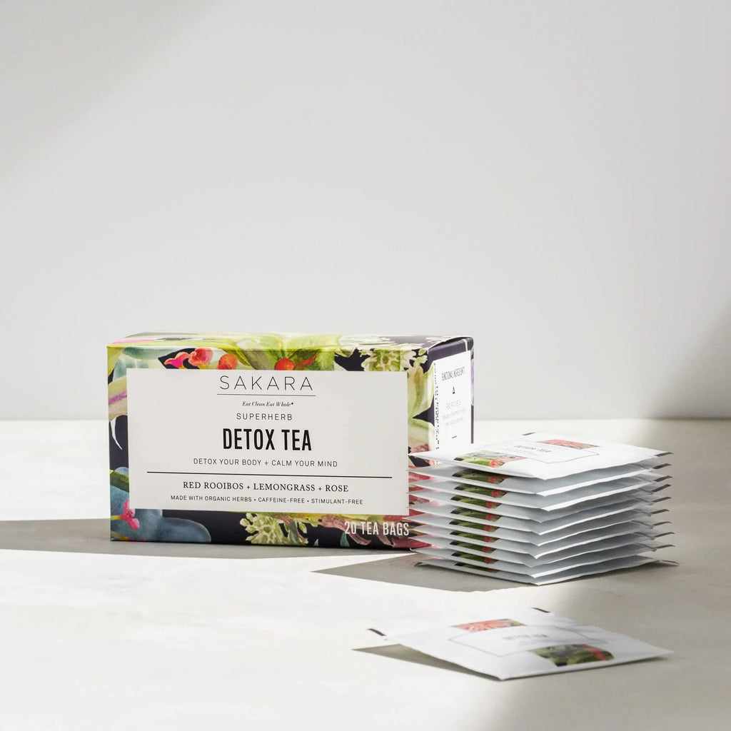 Sakara Detox Tea - Herbal Tea with Rose Petals, Lemon Peel, Lemongrass, & Rooibos SAKARA Au supplements