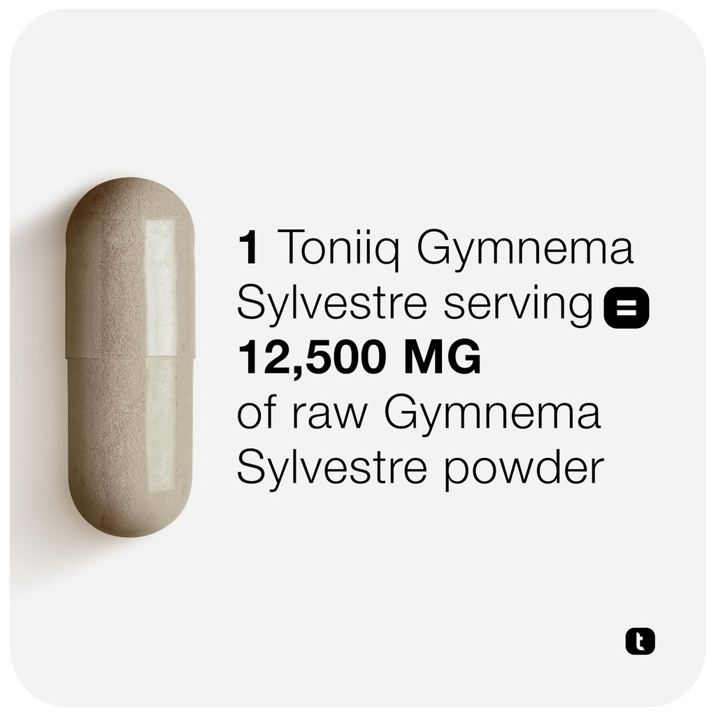 Toniiq Gymnema Sylvestre – Ultra High Potency 25:1 Extract Standardized to 75% Gymnemic Acids – 500mg Clinical Dose – Triple-Tested Purity – 120 Vegan Capsules Toniiq Au supplements