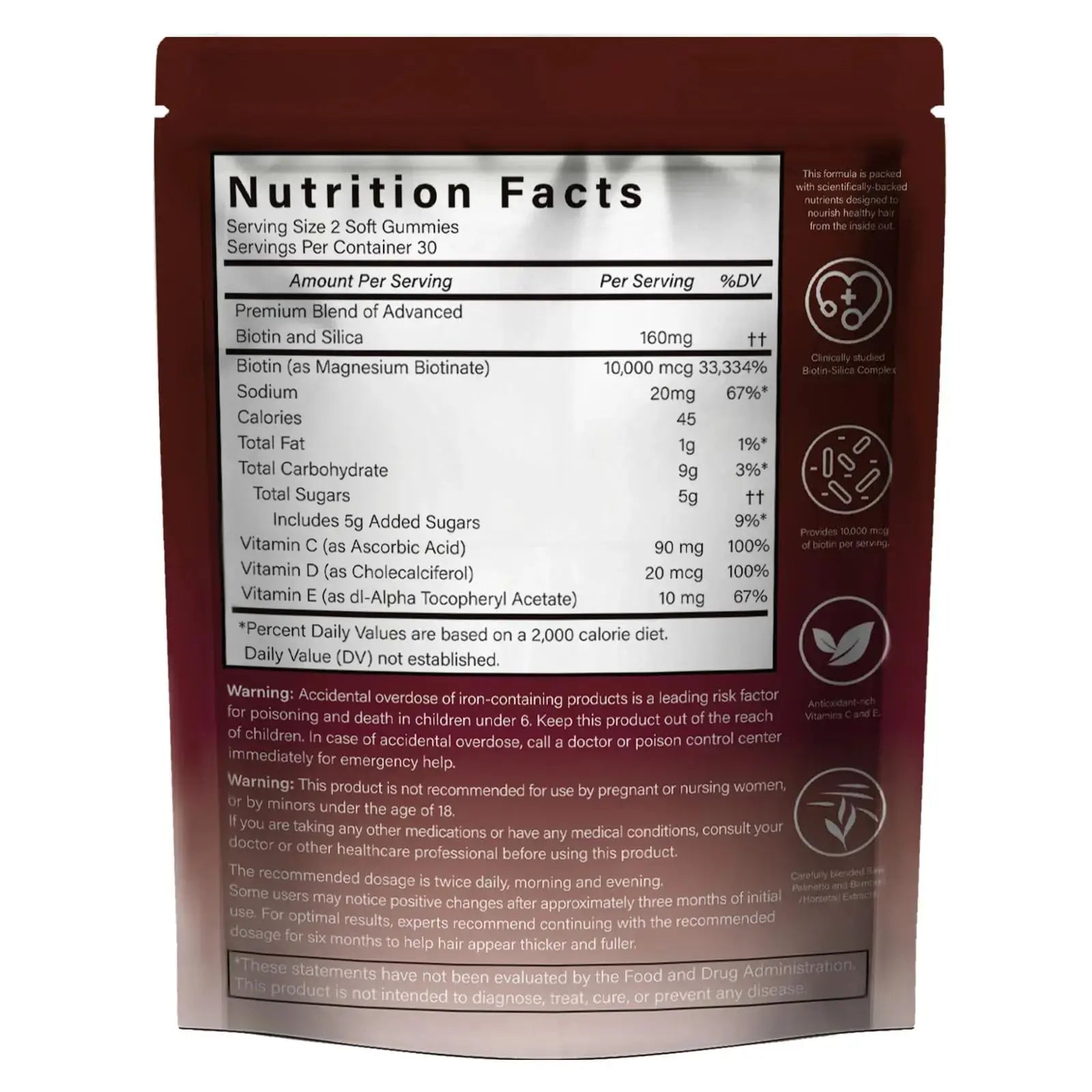 GENGGUI Hair Growth Gummies for Women - Hair Vitamins with Biotin & Silica for Faster Growth - Hair Growth Accelerator Supplement GENGGUI Au supplements