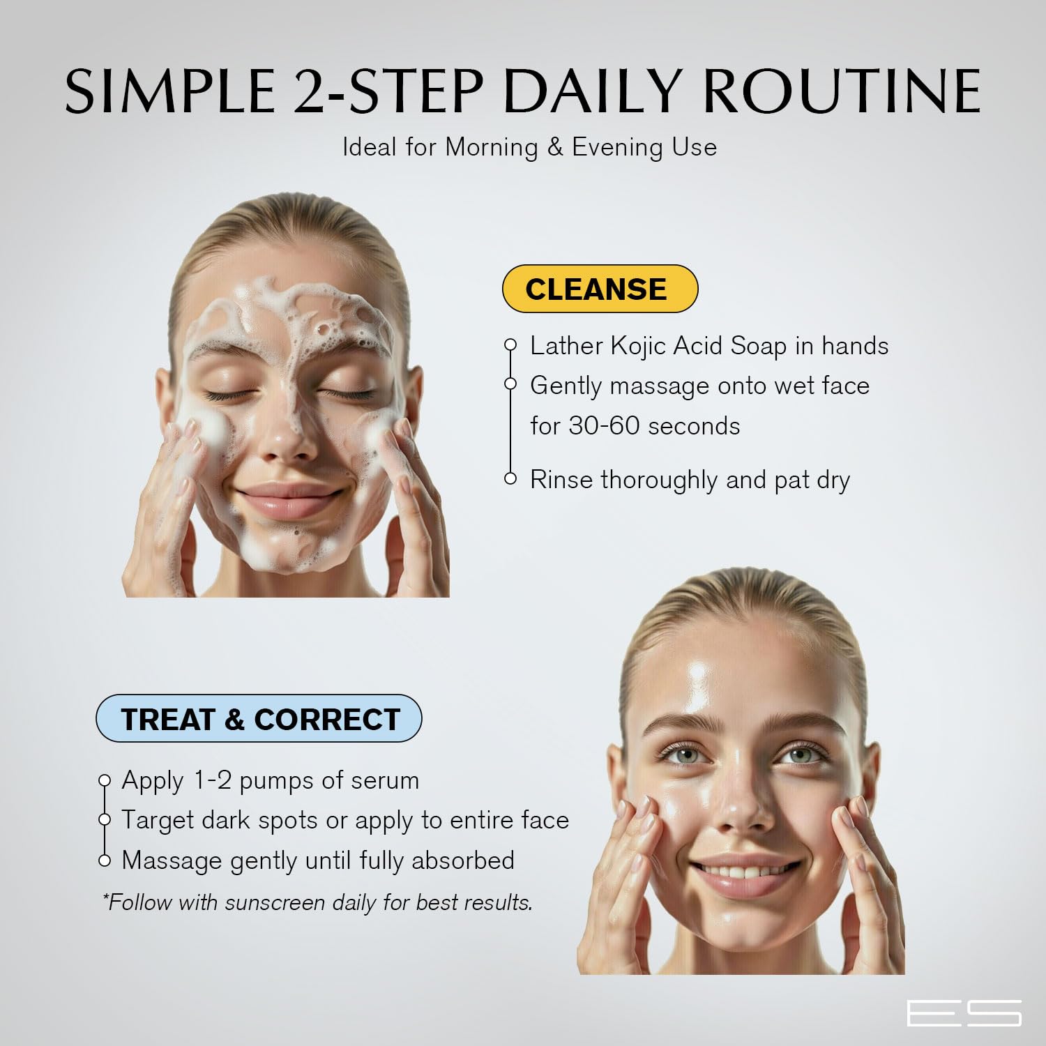 Enaskin Dark Spot Set - Serum & Soap Bars: Hyperpigmentation Body Treatment for Freckles Melasma Age Spot Sun Spot - Dark Spots Corrector Serum