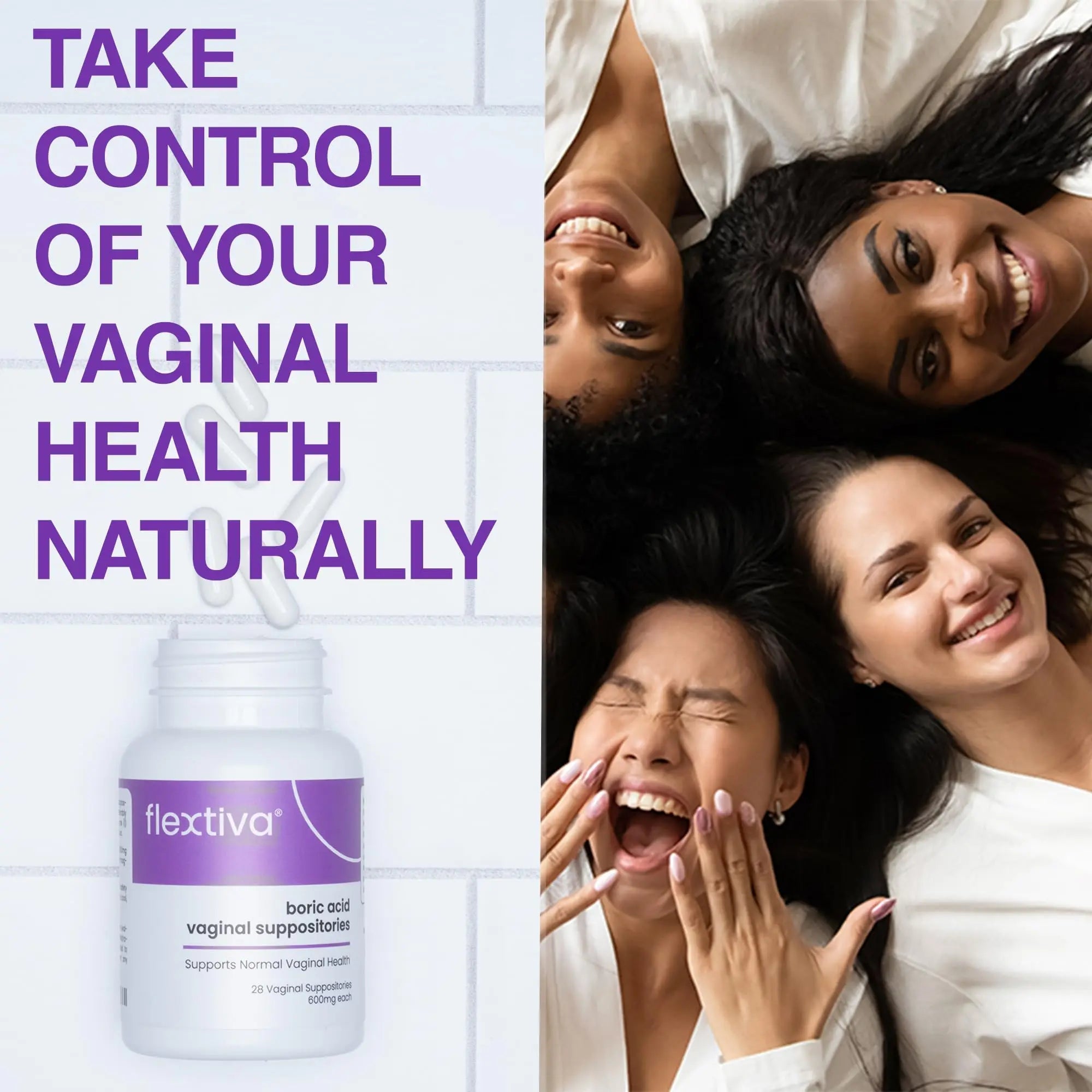 Flextiva Boric Acid Vaginal Suppositories - Boric Acid Pills for Women - Vaginal Health pH Balance for Women Flextiva Au supplements