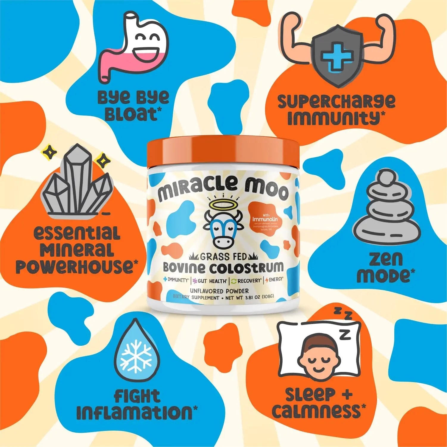 Colostrum Supplement for Gut Health, Hair Growth, Beauty and Immune Miracle Moo Au supplements