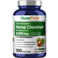 NusaPure Horse Chestnut 20:1 Extract, 300 mg Equivalent to 6,000mg 180 Veggie Caps Non-GMO, Vegan, BioPerine, Calendula Flower NusaPure Au supplements