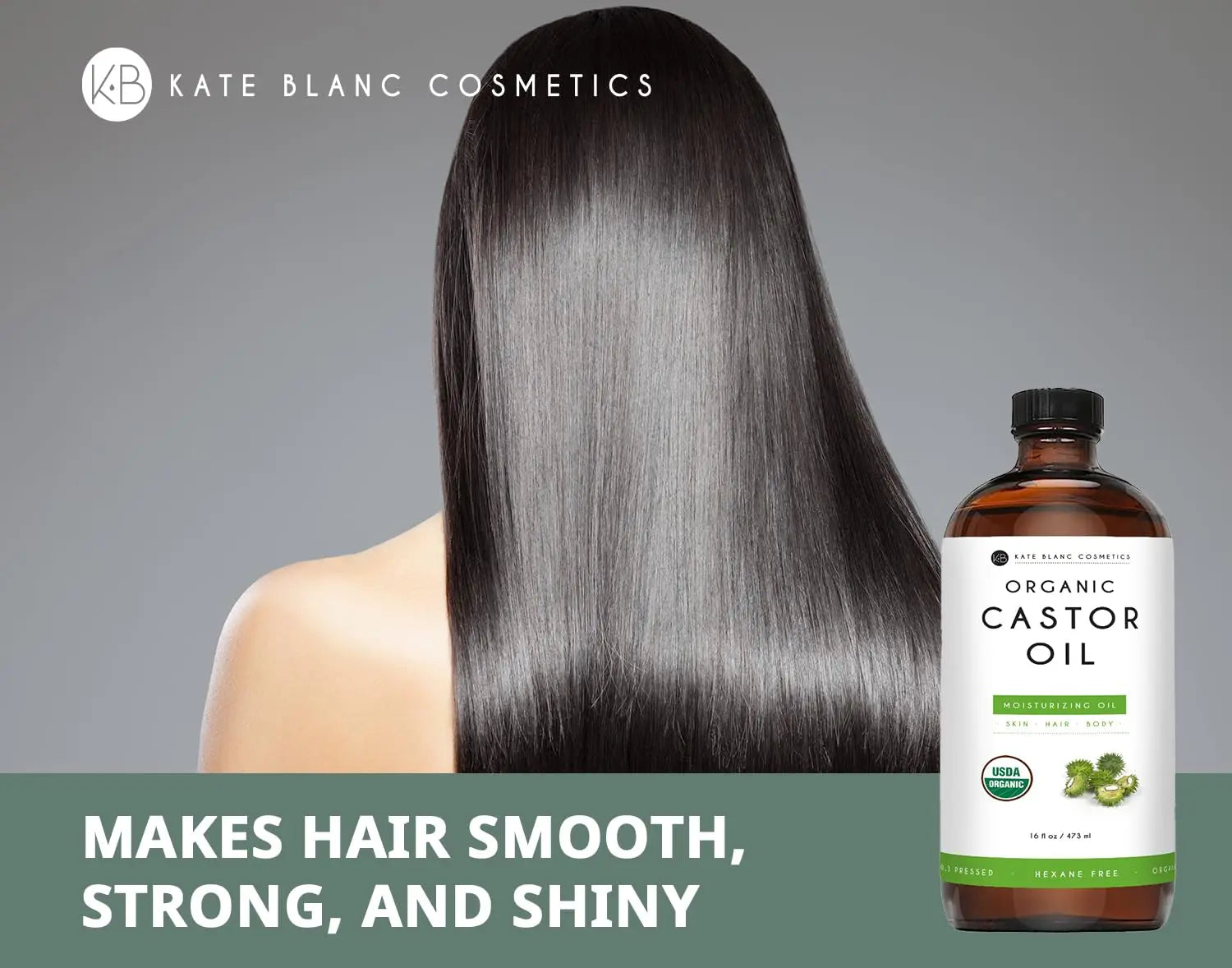 Kate Blanc Cosmetics Castor Oil Organic for Hair Growth & Body (16oz). 100% Pure Cold-Pressed Kate Blanc Cosmetics Au supplements