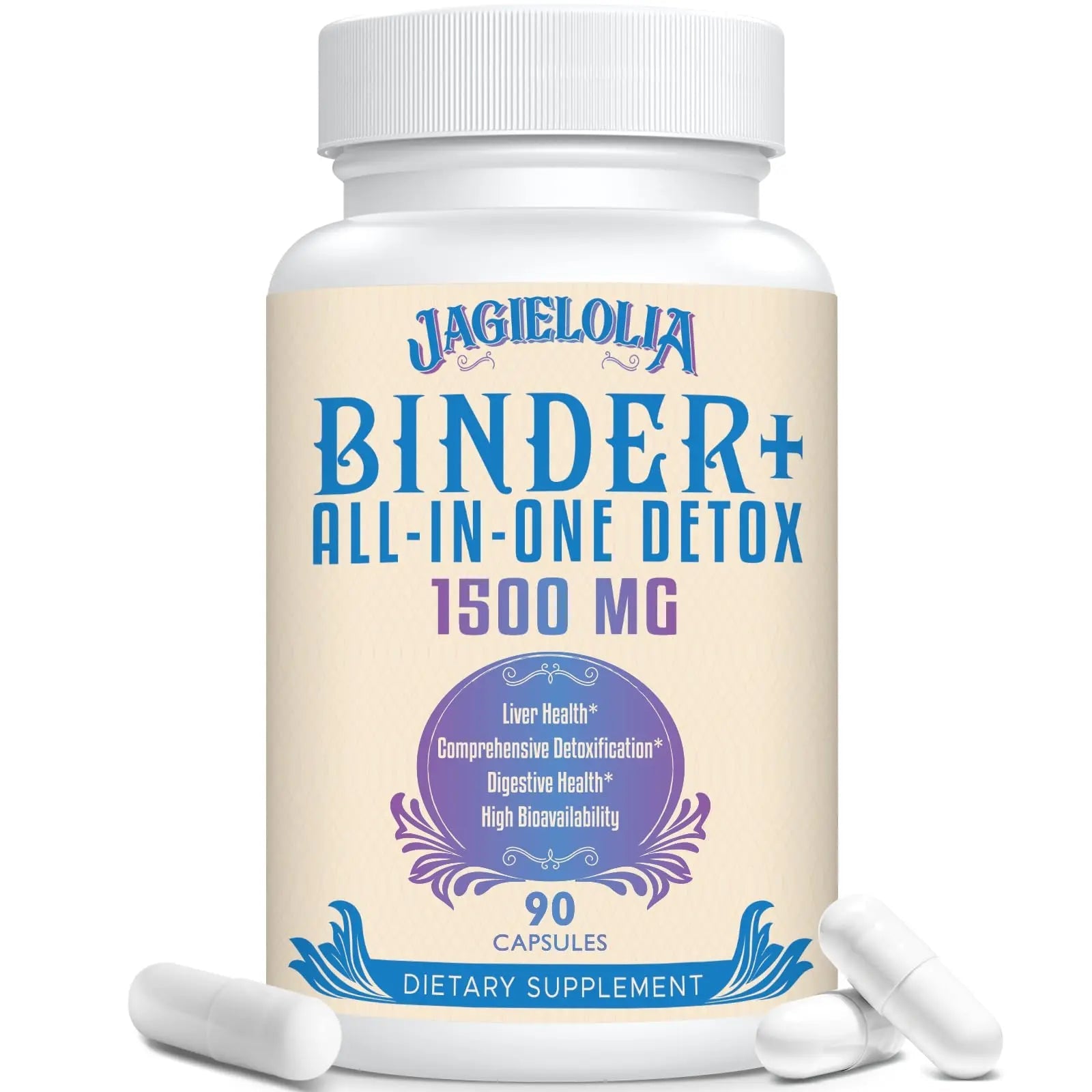All-In-One Detox Binder Supplement 1500 MG - High Bioavailability, Liver Gut Detox Cleanse Jagielolia Au supplements