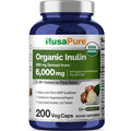 NusaPure Inulin Powder 20:1 Extract, 300 mg Equivalent to 6,000mg | 200 Veg Capsules |USDA Organic Suitable for Vegetarians, Vegan, Non-GMO Supplement NusaPure Au supplements