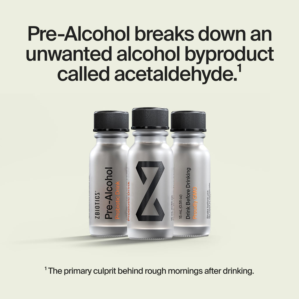 ZBiotics — Feel Better After Drinking, Wake Up Refreshed, Science-Backed, Patented Probiotic for Easier Mornings, Travel-Friendly, 3-Pack of 0.47 Fl Oz Bottles