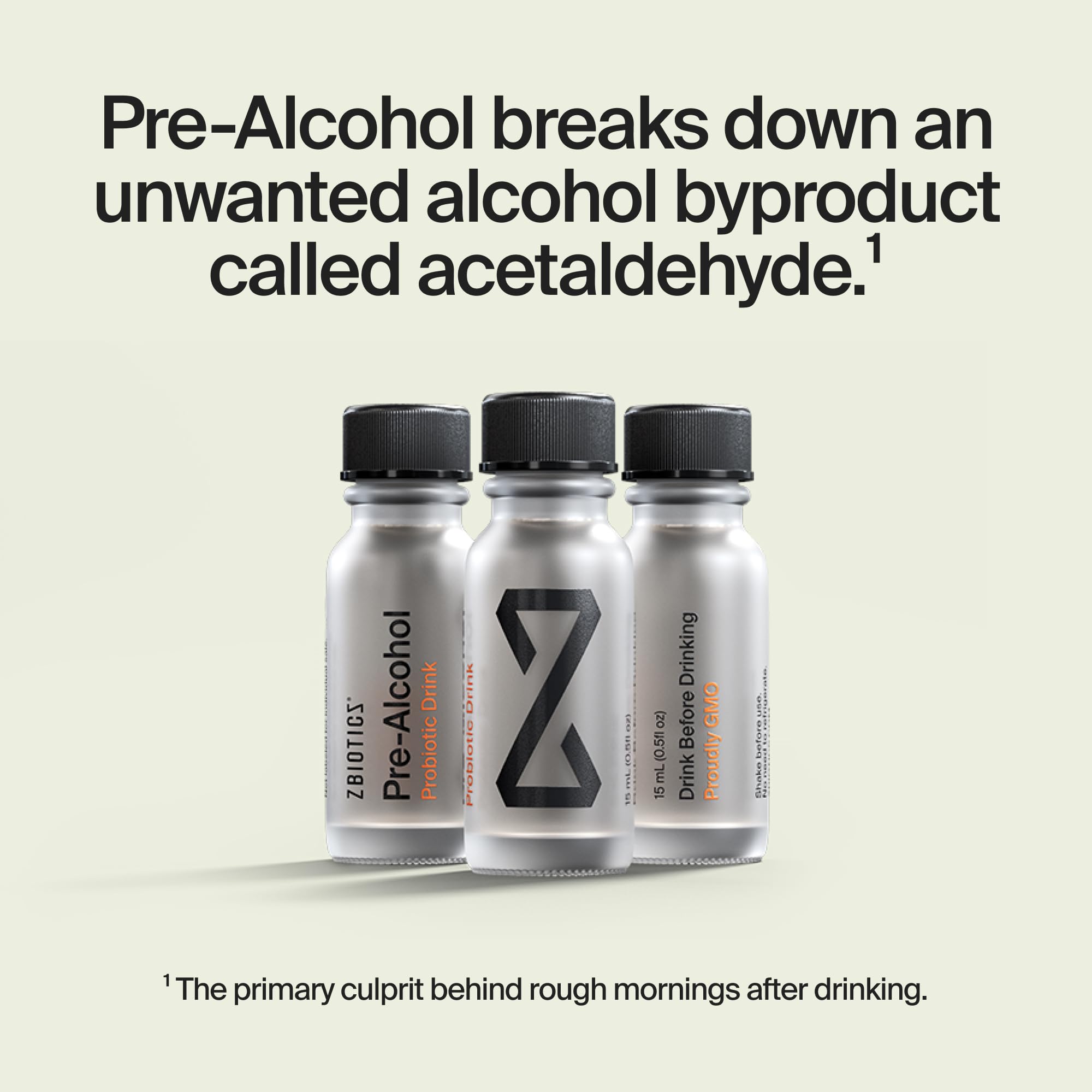 ZBiotics — Feel Better After Drinking, Wake Up Refreshed, Science-Backed, Patented Probiotic for Easier Mornings, Travel-Friendly, 3-Pack of 0.47 Fl Oz Bottles