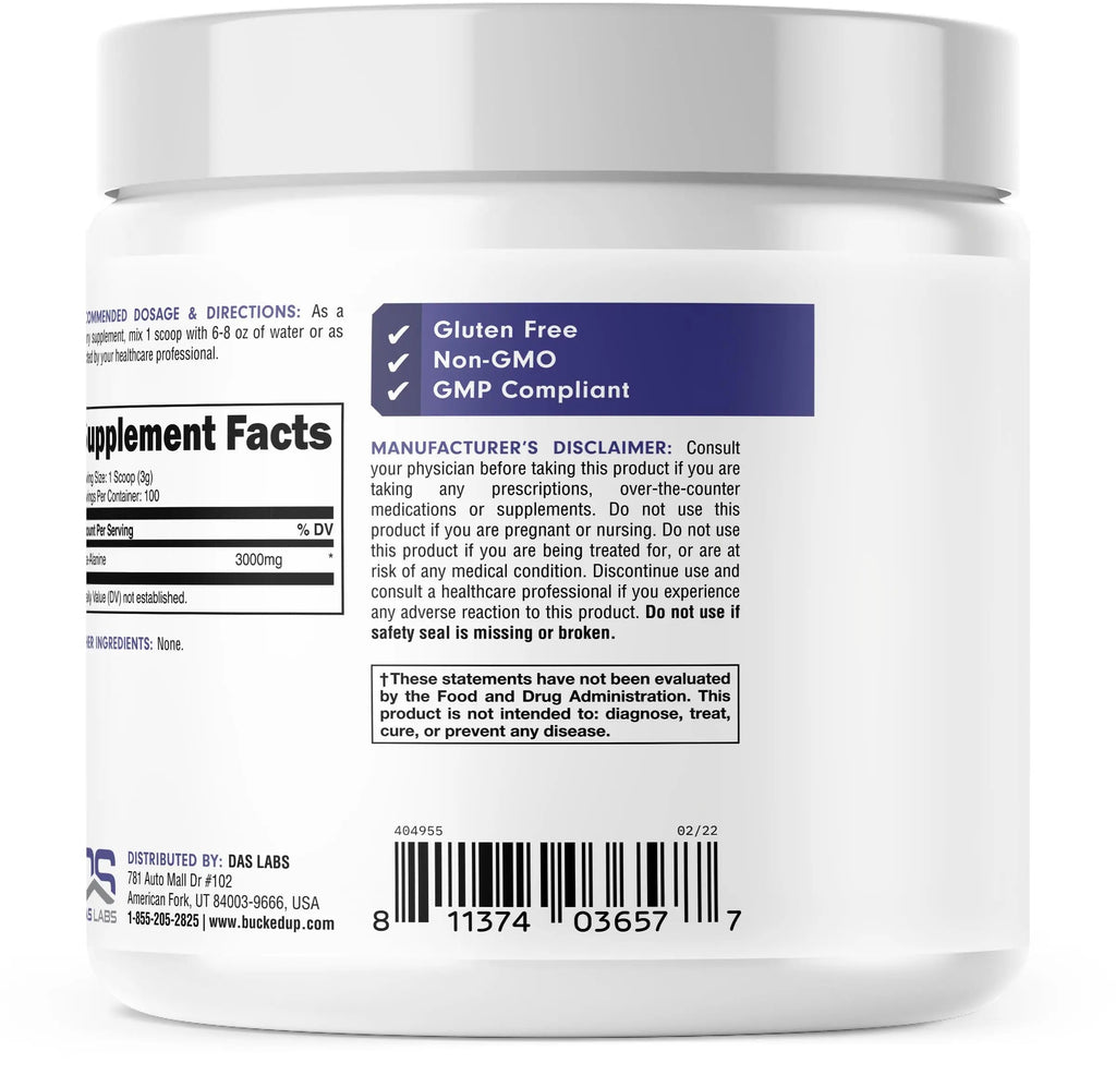 Bucked Up Beta Alanine 300mg Powder, Non-GMO, Gluten-Free, Unflavored (100 Servings) Bucked Up Au supplements