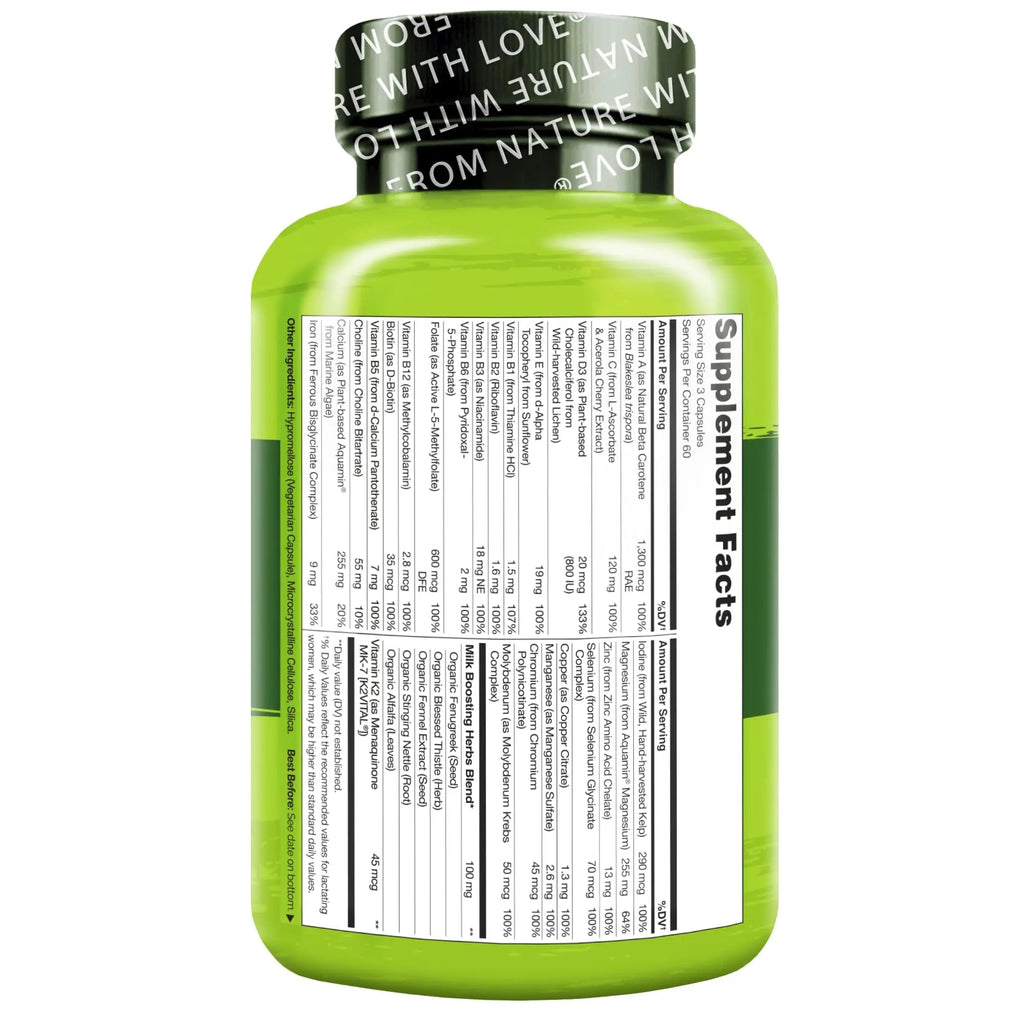NATURELO Postnatal Multivitamin - Supplement for Breastfeeding Women - Plant-Based Vitamin D, Folate, Gentle Iron - for Nursing Mother, Baby NATURELO Au supplements