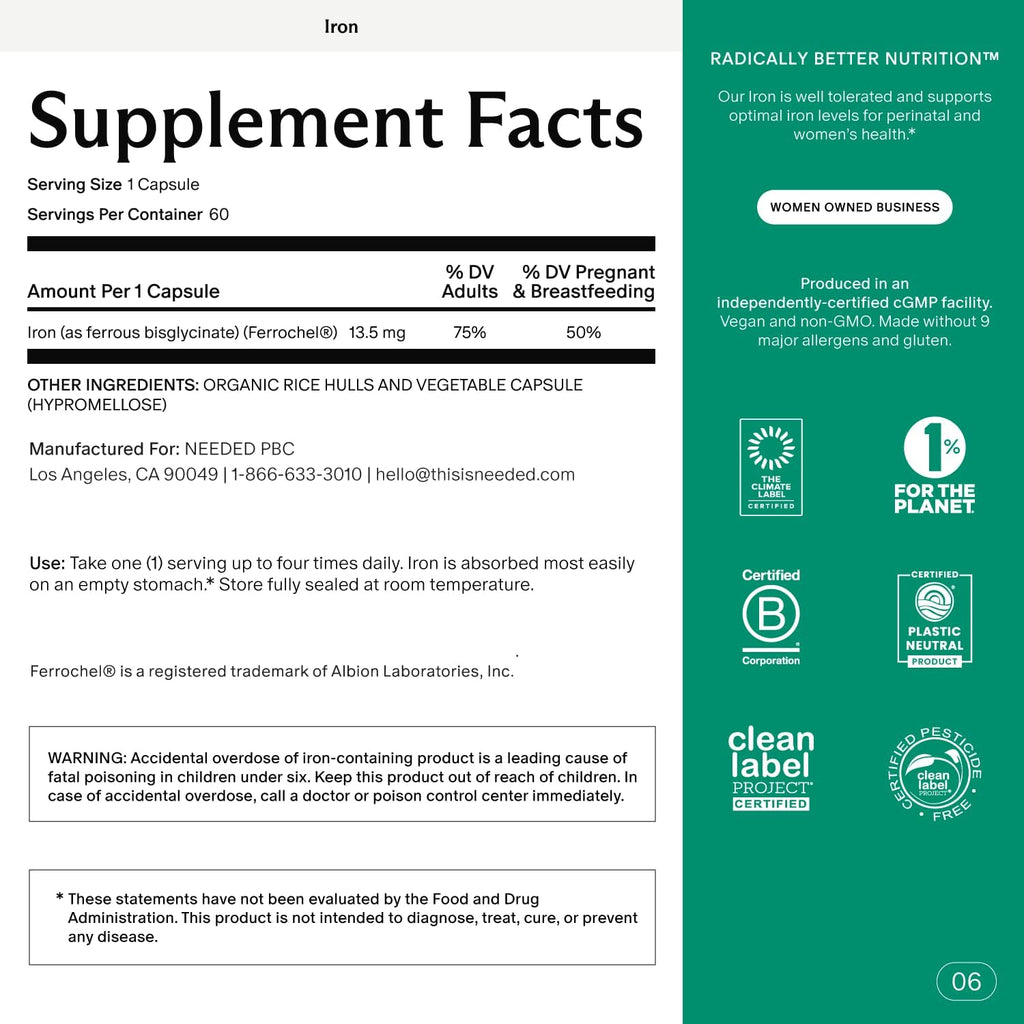 Needed. Prenatal Iron Supplement - Pregnancy, Breastfeeding, Postpartum - Aids Energy, Birth Weight & Baby's Neural Development