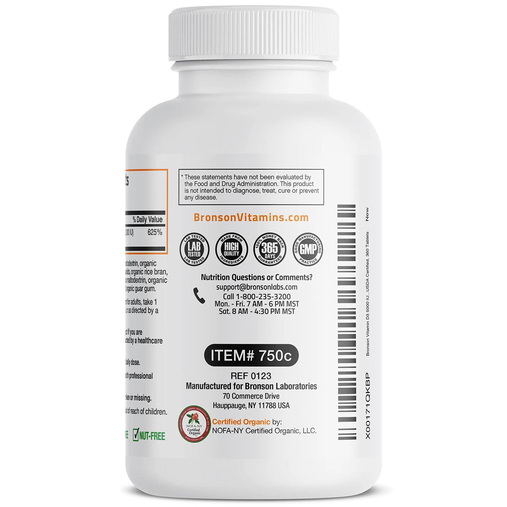 Bronson Vitamin D3 5,000 IU (1 Year Supply) for Immune Support, Healthy Muscle Bronson Au supplements