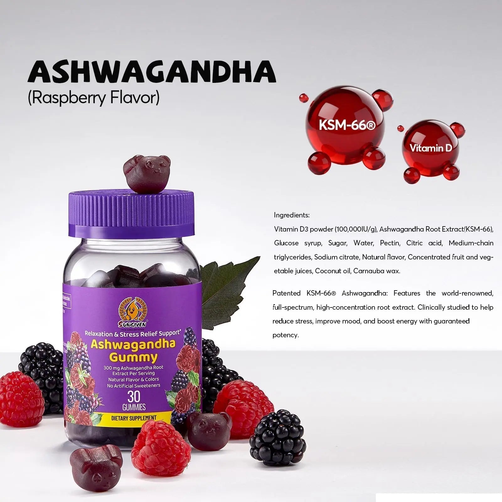 Women's Multivitamin Gummy Pack, 3 Support for Hair Skin Nails Sleep Daily Health, Vitamins A, D, C, E, Biotin, Ashwagandha SUNGIVEN Au supplements