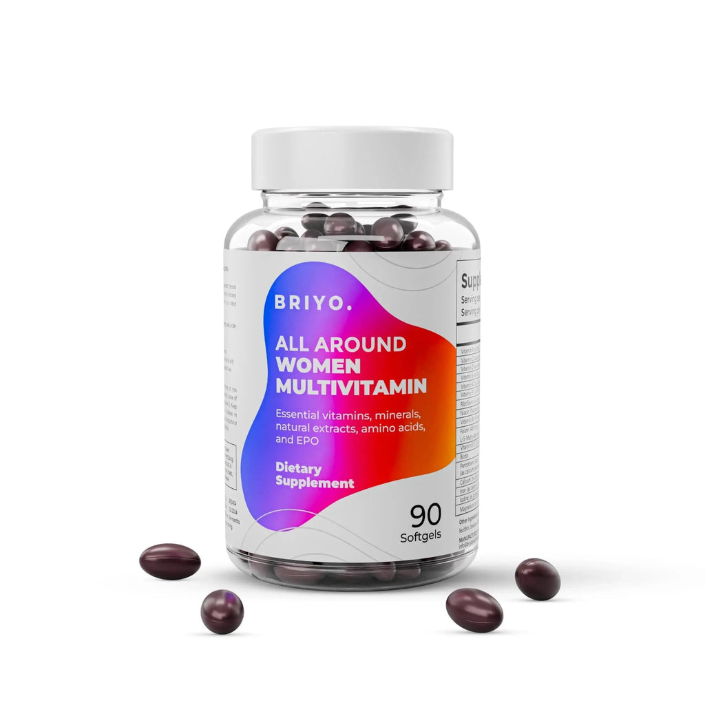 Briyosis All Around Women - 38 nutrients (Essential Vitamins, Minerals, Natural extracts, Amino acids, Primrose Oil) - 90 Capsules Briyosis Au supplements