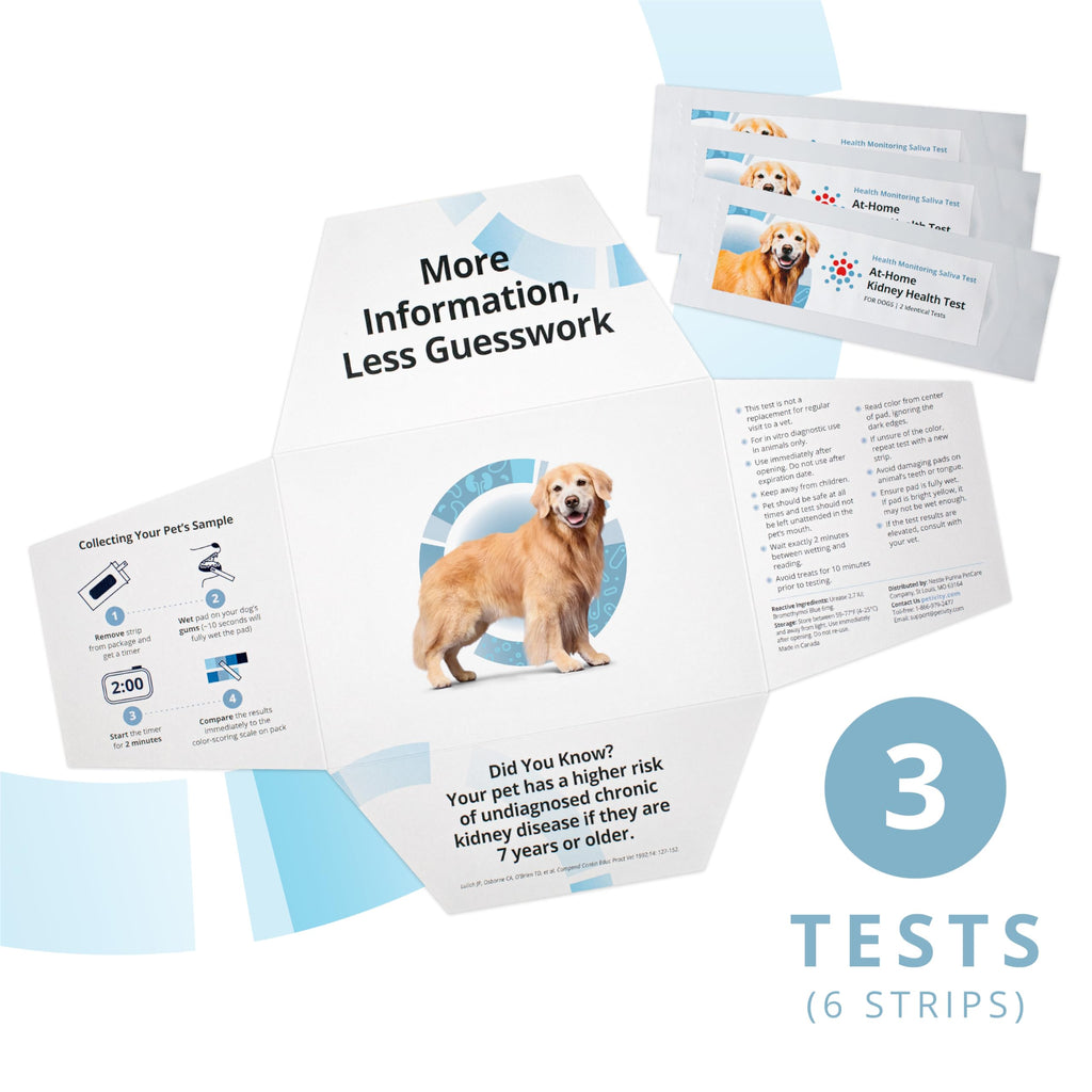 Petivity At-Home Kidney Health Test Kit for Dogs — Quick Saliva Urea Test (2-Minute Home Check), Powered by Purina — Help Detect Early Kidney Changes - (Pack of 3) petivity Au supplements