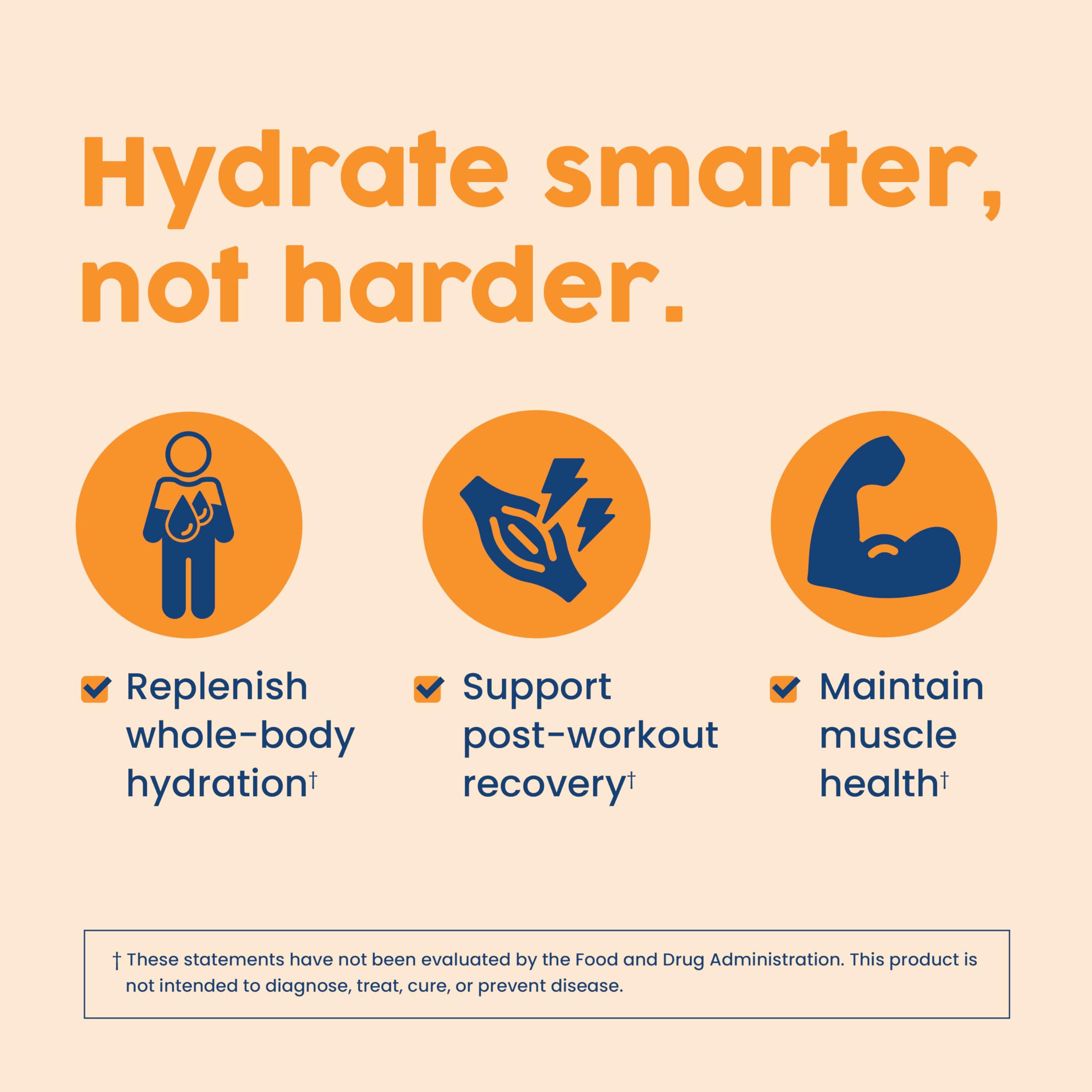 NativePath Hydrate, Zero Sugar, Electrolytes Powder with BCAAs, Tangerine Hydration, Keto & Paleo Friendly, 30 Servings