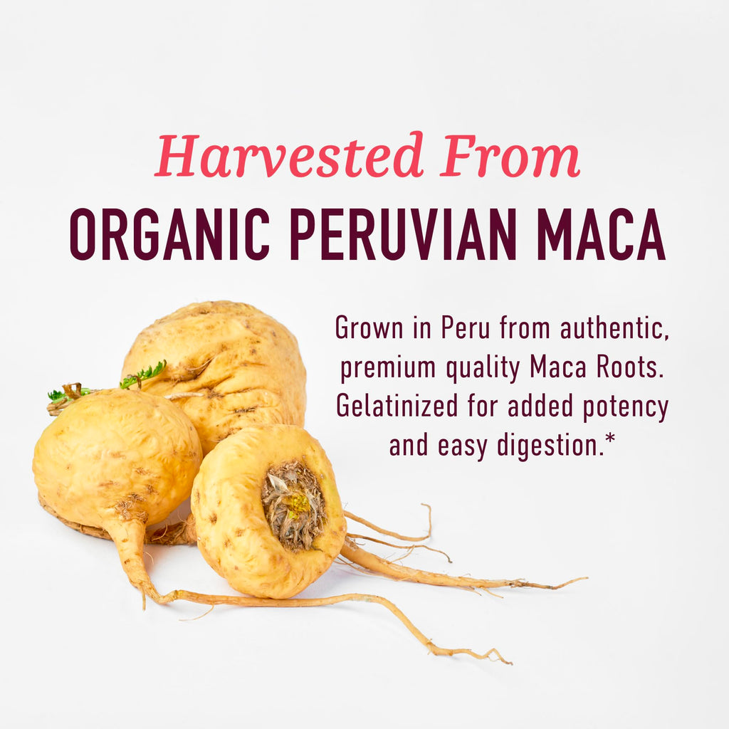 Organic Maca Root Capsules for Women | Peruvian Maca 2250MG Extra Strength | Red, Black & Yellow Root Powder with Black Pepper | Herbal Supplement