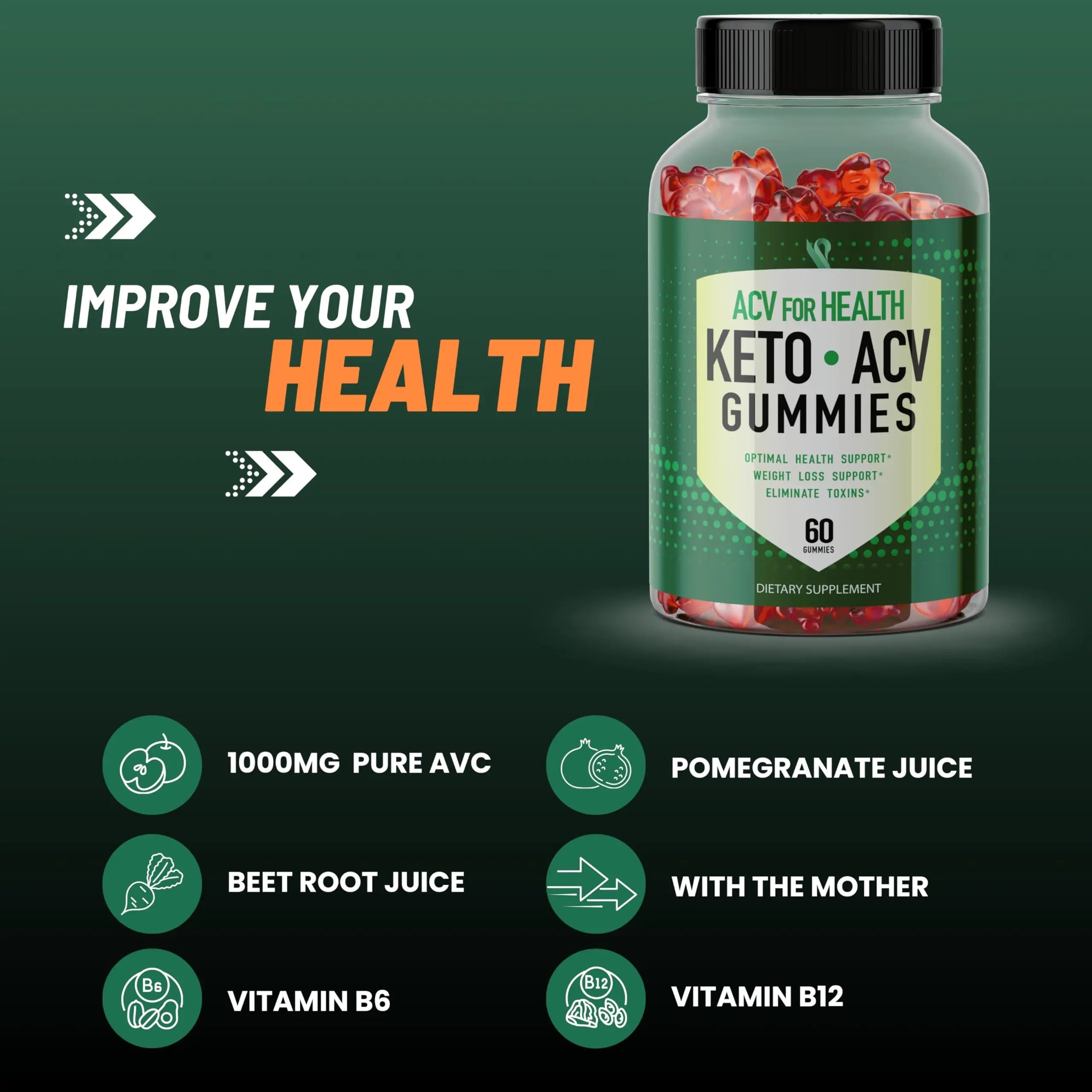 Sunrise Life ACV for Health | Keto Gummies | Weight Loss, Ketosis Support | Pomegranate Sunrise Life Au supplements